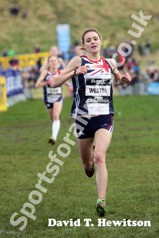Rebecca Weston during the junior womens BUPA Great Edinburgh Cross country.